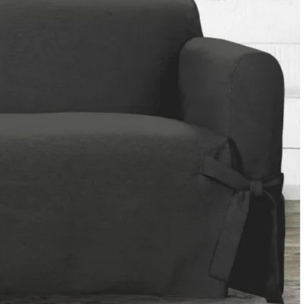 Farmhouse Basketweave Sofa Slipcover - Sure Fit - Picture 2 of 4